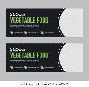 Vector illustration, creative business social media banner template. can be used for all Restaurant cover needs