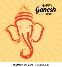 Vector illustration of a Creative Card, Poster or Banner for Festival of Ganesh Chaturthi Celebration.