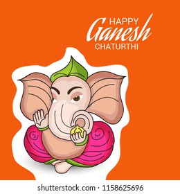 Vector illustration of a Creative Card, Poster or Banner for Festival of Ganesh Chaturthi Celebration.