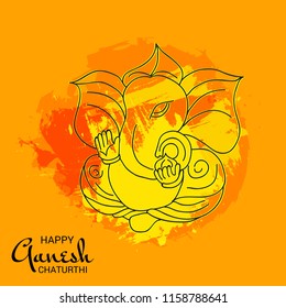 Vector illustration of a Creative Card, Poster or Banner for Festival of Ganesh Chaturthi Celebration.