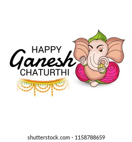 Vector illustration of a Creative Card, Poster or Banner for Festival of Ganesh Chaturthi Celebration.