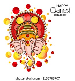 Vector illustration of a Creative Card, Poster or Banner for Festival of Ganesh Chaturthi Celebration.