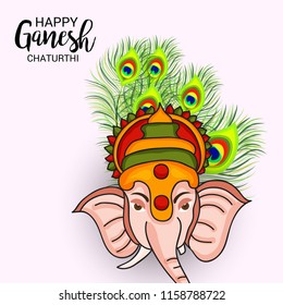 Vector illustration of a Creative Card, Poster or Banner for Festival of Ganesh Chaturthi Celebration.
