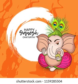 Vector illustration of a Creative Card, Poster or Banner for Festival of Ganesh Chaturthi Celebration.