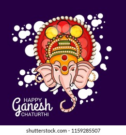 Vector illustration of a Creative Card, Poster or Banner for Festival of Ganesh Chaturthi Celebration.