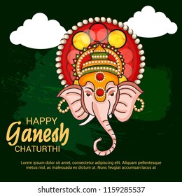 Vector illustration of a Creative Card, Poster or Banner for Festival of Ganesh Chaturthi Celebration.