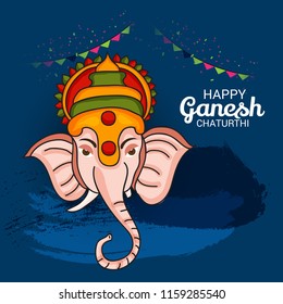 Vector illustration of a Creative Card, Poster or Banner for Festival of Ganesh Chaturthi Celebration.