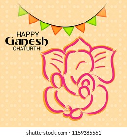 Vector illustration of a Creative Card, Poster or Banner for Festival of Ganesh Chaturthi Celebration.