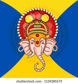Vector illustration of a Creative Card, Poster or Banner for Festival of Ganesh Chaturthi Celebration.