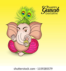Vector illustration of a Creative Card, Poster or Banner for Festival of Ganesh Chaturthi Celebration.