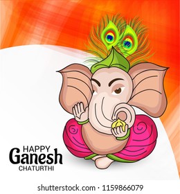 Vector illustration of a Creative Card, Poster or Banner for Festival of Ganesh Chaturthi Celebration.