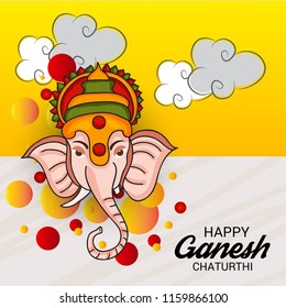 Vector illustration of a Creative Card, Poster or Banner for Festival of Ganesh Chaturthi Celebration.