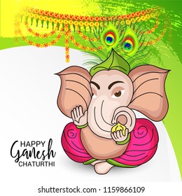 Vector illustration of a Creative Card, Poster or Banner for Festival of Ganesh Chaturthi Celebration.