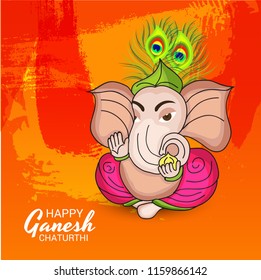 Vector illustration of a Creative Card, Poster or Banner for Festival of Ganesh Chaturthi Celebration.