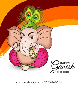 Vector illustration of a Creative Card, Poster or Banner for Festival of Ganesh Chaturthi Celebration.