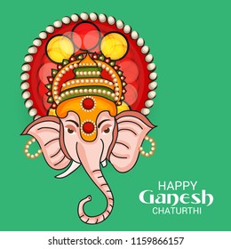 Vector illustration of a Creative Card, Poster or Banner for Festival of Ganesh Chaturthi Celebration.