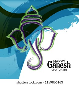 Vector illustration of a Creative Card, Poster or Banner for Festival of Ganesh Chaturthi Celebration.