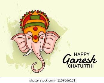 Vector illustration of a Creative Card, Poster or Banner for Festival of Ganesh Chaturthi Celebration.