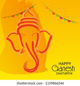 Vector illustration of a Creative Card, Poster or Banner for Festival of Ganesh Chaturthi Celebration.