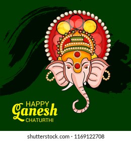 Vector illustration of a Creative Card, Poster or Banner for Festival of Ganesh Chaturthi Celebration.