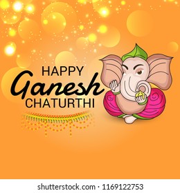 Vector illustration of a Creative Card, Poster or Banner for Festival of Ganesh Chaturthi Celebration.
