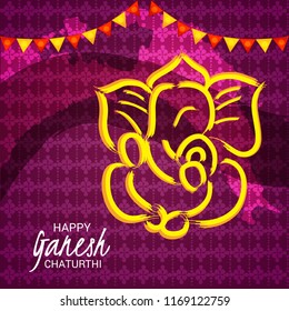 Vector illustration of a Creative Card, Poster or Banner for Festival of Ganesh Chaturthi Celebration.