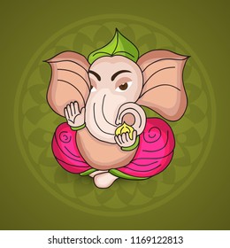 Vector illustration of a Creative Card, Poster or Banner for Festival of Ganesh Chaturthi Celebration.