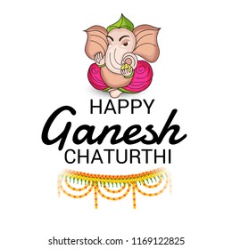 Vector illustration of a Creative Card, Poster or Banner for Festival of Ganesh Chaturthi Celebration.