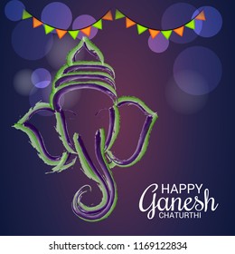 Vector illustration of a Creative Card, Poster or Banner for Festival of Ganesh Chaturthi Celebration.