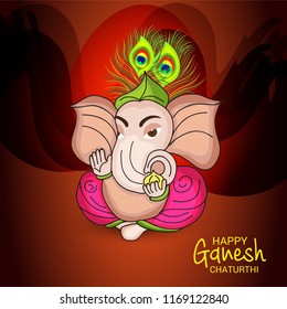 Vector illustration of a Creative Card, Poster or Banner for Festival of Ganesh Chaturthi Celebration.