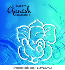 Vector illustration of a Creative Card, Poster or Banner for Festival of Ganesh Chaturthi Celebration.