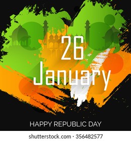 Vector Illustration of Creative colourful background with Indian flag color design for Indian Republic day.