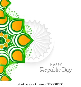 Vector Illustration of Creative colourful background with Indian flag design for Indian Republic day.