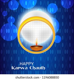 Vector illustration of a Creative Concept Background for indian Festival of karwa Chauth Celebration.