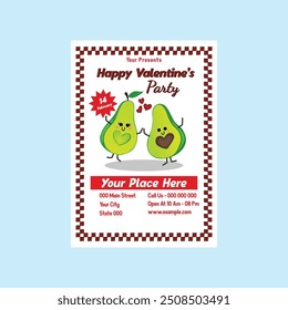Vektorgrafik des kreativen Konzepts von Happy Valentines Day Flyer Design Template