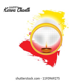 Vector illustration of a Creative Concept for indian Festival of karwa Chauth celebration.