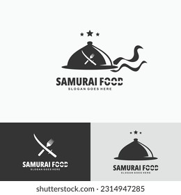 Vector illustration of creative food samurai design concept
