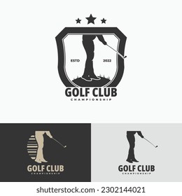 Ilustración vectorial del concepto de diseño de golf creativo
