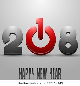 vector illustration of creative happy new year 2018 design