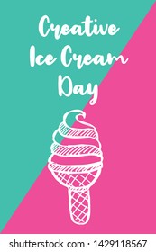 Vector Illustration of Creative Ice Cream Day. Graphic Design for Poster, Background, Art and More.