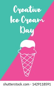 Vector Illustration of Creative Ice Cream Day. Graphic Design for Poster, Background, Art and More.