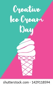 Vector Illustration of Creative Ice Cream Day. Graphic Design for Poster, Background, Art and More.
