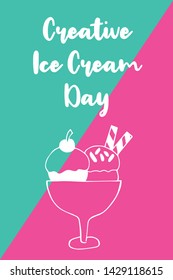 Vector Illustration of Creative Ice Cream Day. Graphic Design for Poster, Background, Art and More.