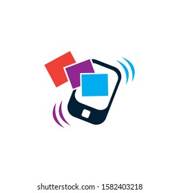 vector illustration creative idea for an online store selling phones, or design firm icon to repair or service smartphones