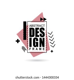 vector illustration creative modern frames. stylish graphics with elements of typography red abstract shape. element for design business cards, invitations, gift cards, flyers and brochures