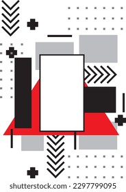 vector illustration creative modern frames. stylish graphics with elements of typography red abstract shape. element for design business cards, invitations, gift cards, flyers and brochures