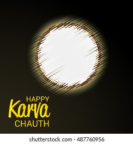 Vector illustration of a Creative Moon For indian festival Karva Chauth.