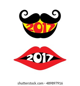 Vector Illustration of Creative New Year Greeting for 2017