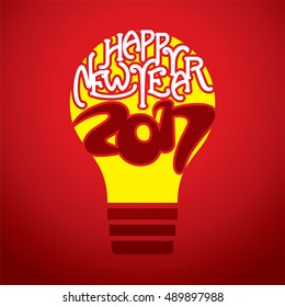 Vector Illustration of Creative New Year Greeting for 2017