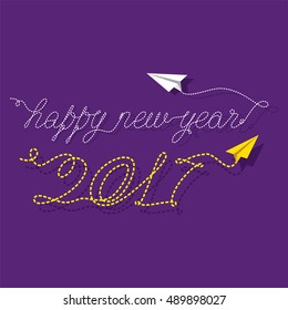 Vector Illustration of Creative New Year Greeting for 2017